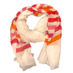 Brilliant Stripes Lightweight Pure Cotton Scarf for Women