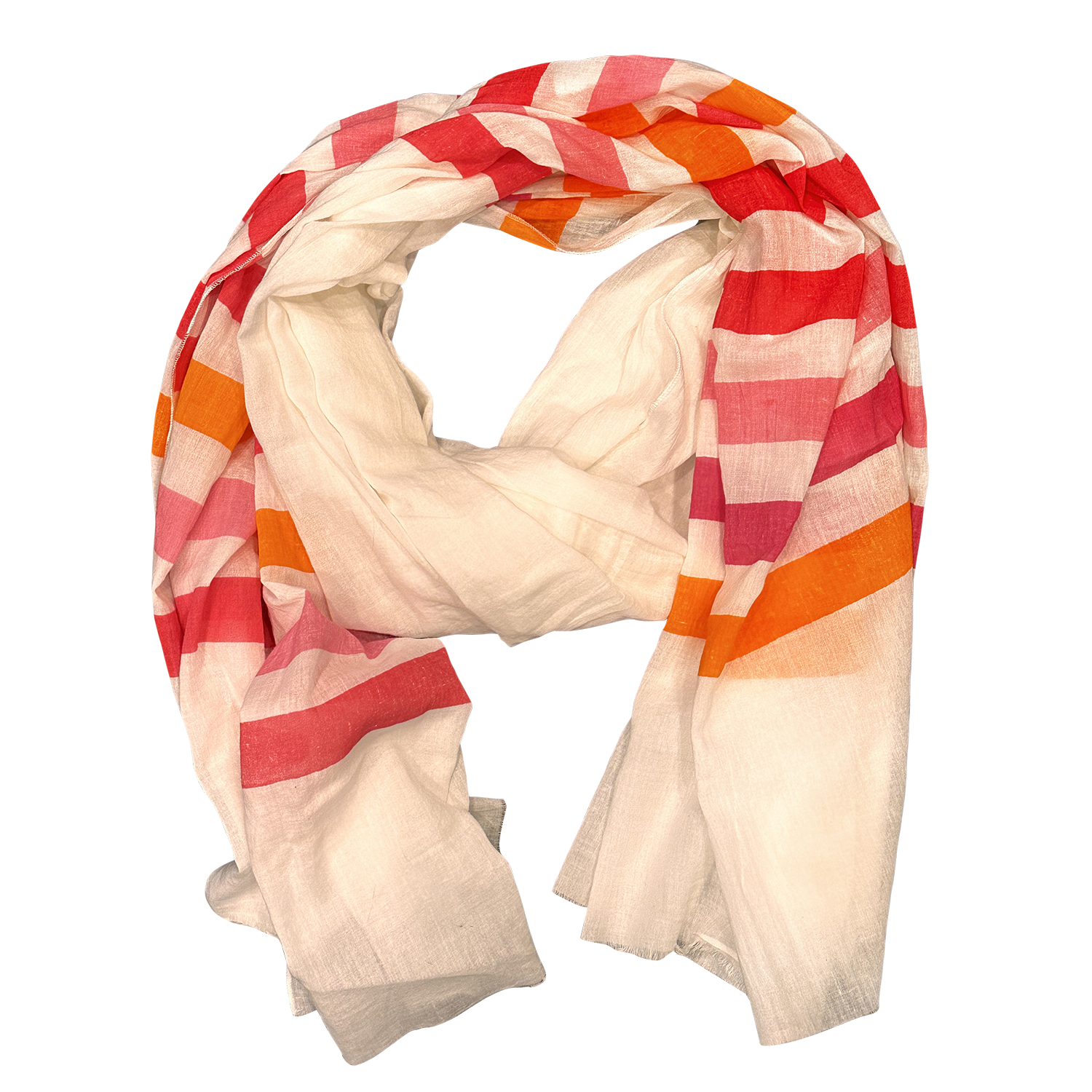 Brilliant Stripes Lightweight Pure Cotton Scarf for Women