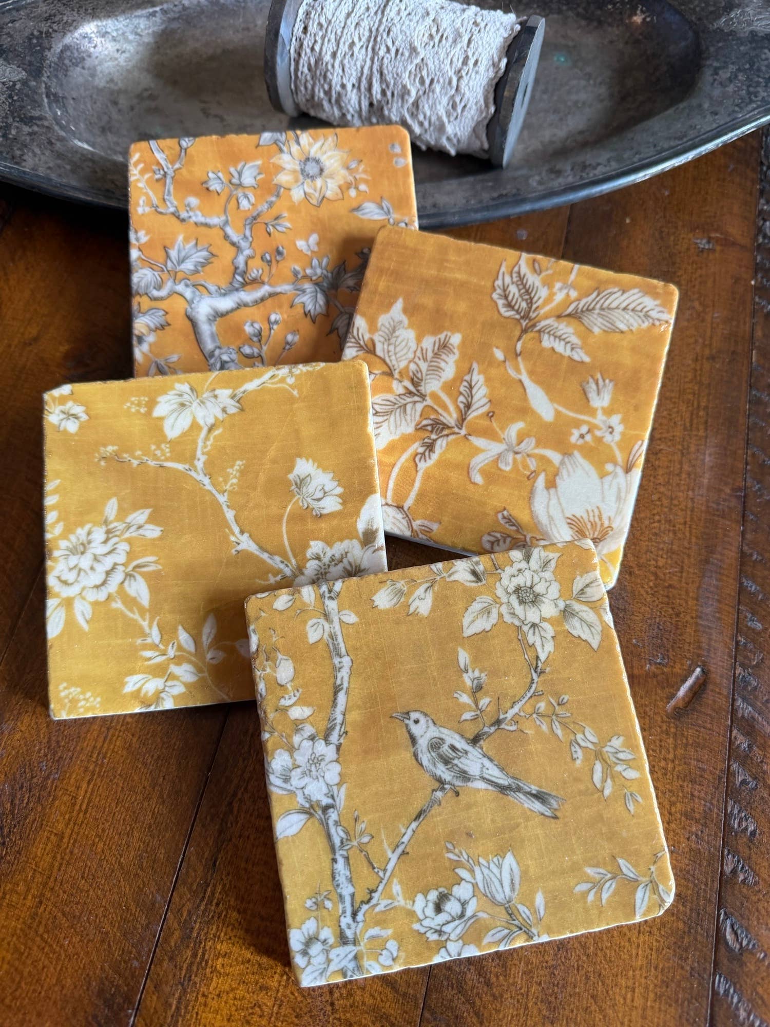 Golden Tapestry Stone Coaster | Single