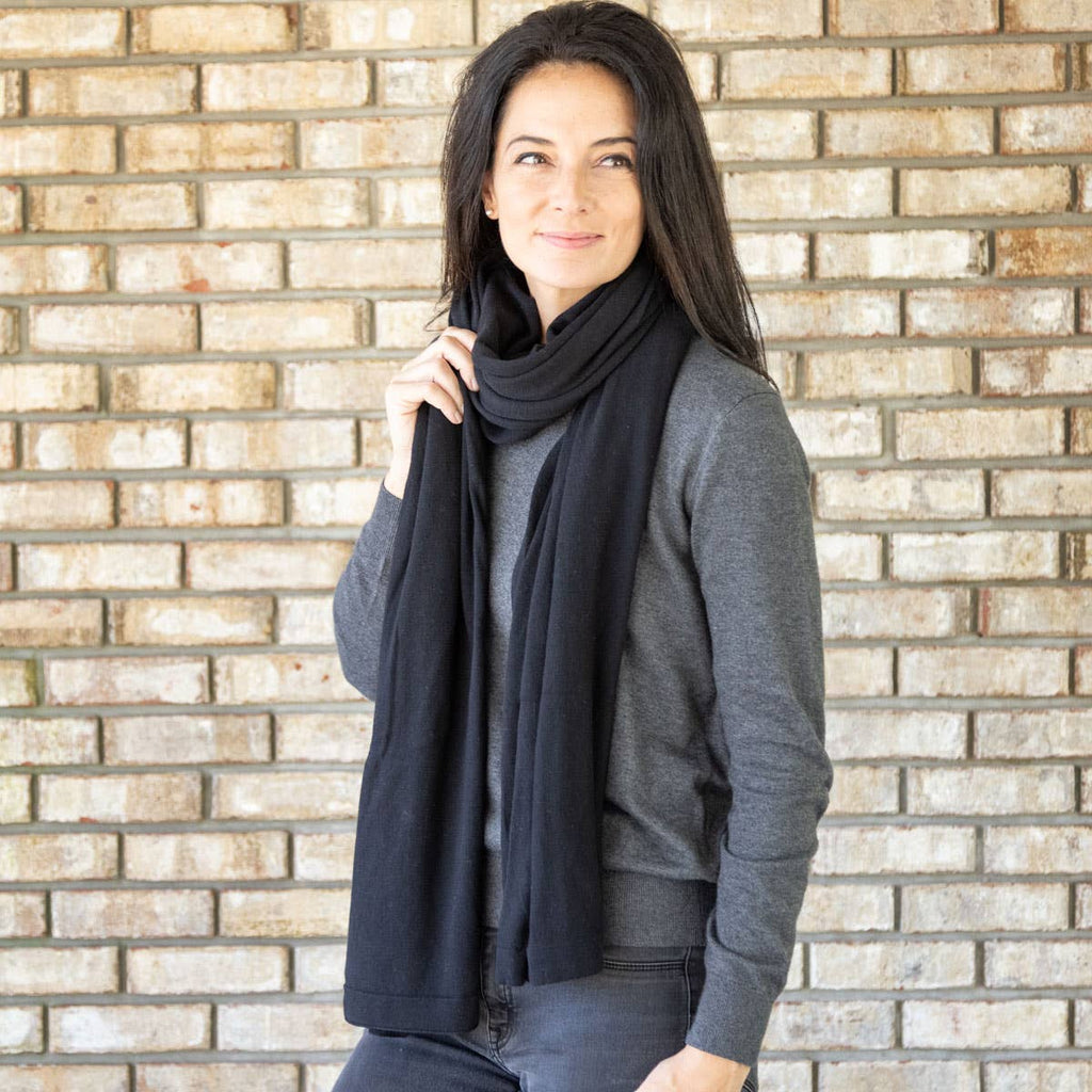 Dreamsoft Organic Cotton Travel Scarf — Black