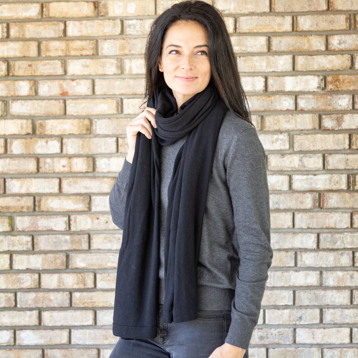 Dreamsoft Organic Cotton Travel Scarf — Black