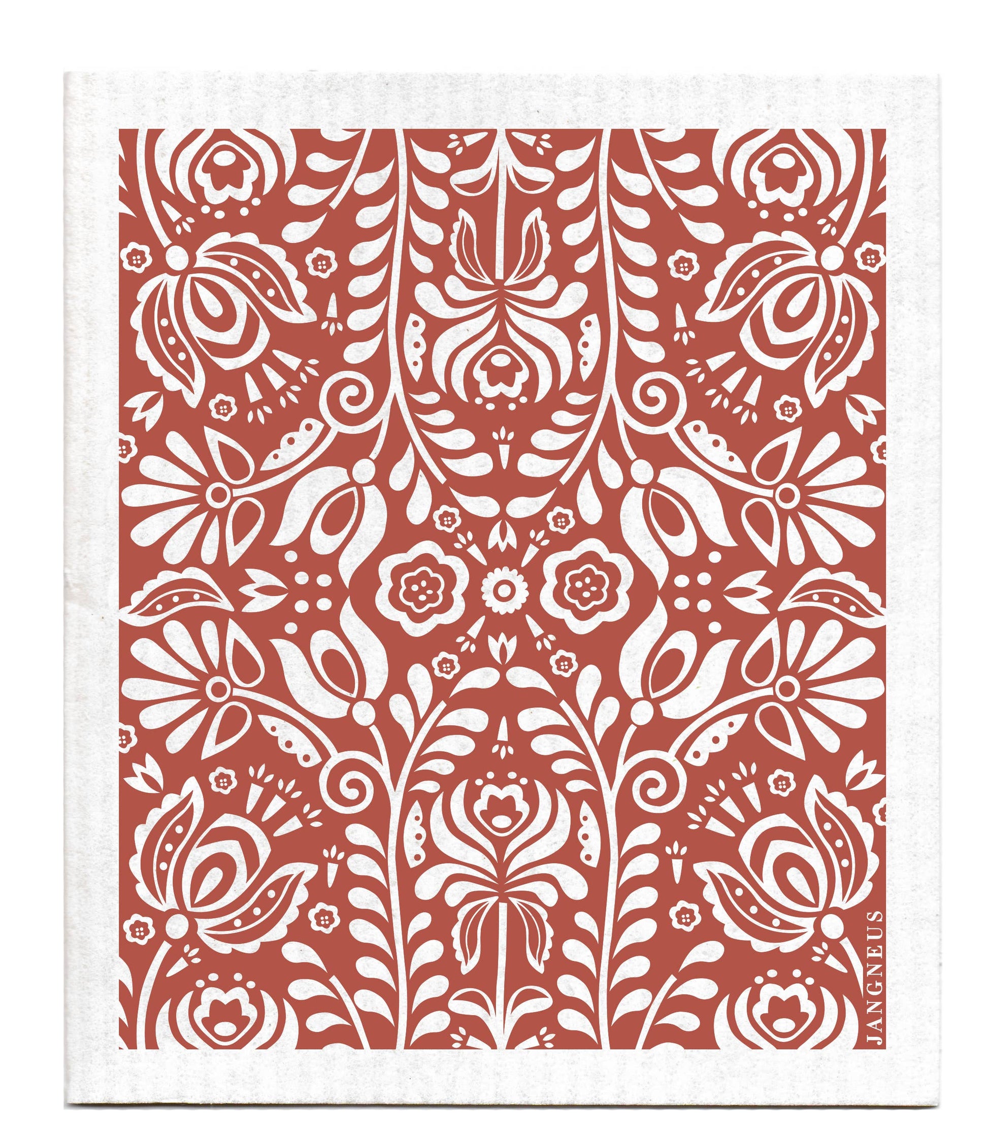 Swedish Dishcloth - Scandi Bloom - Swedish Red