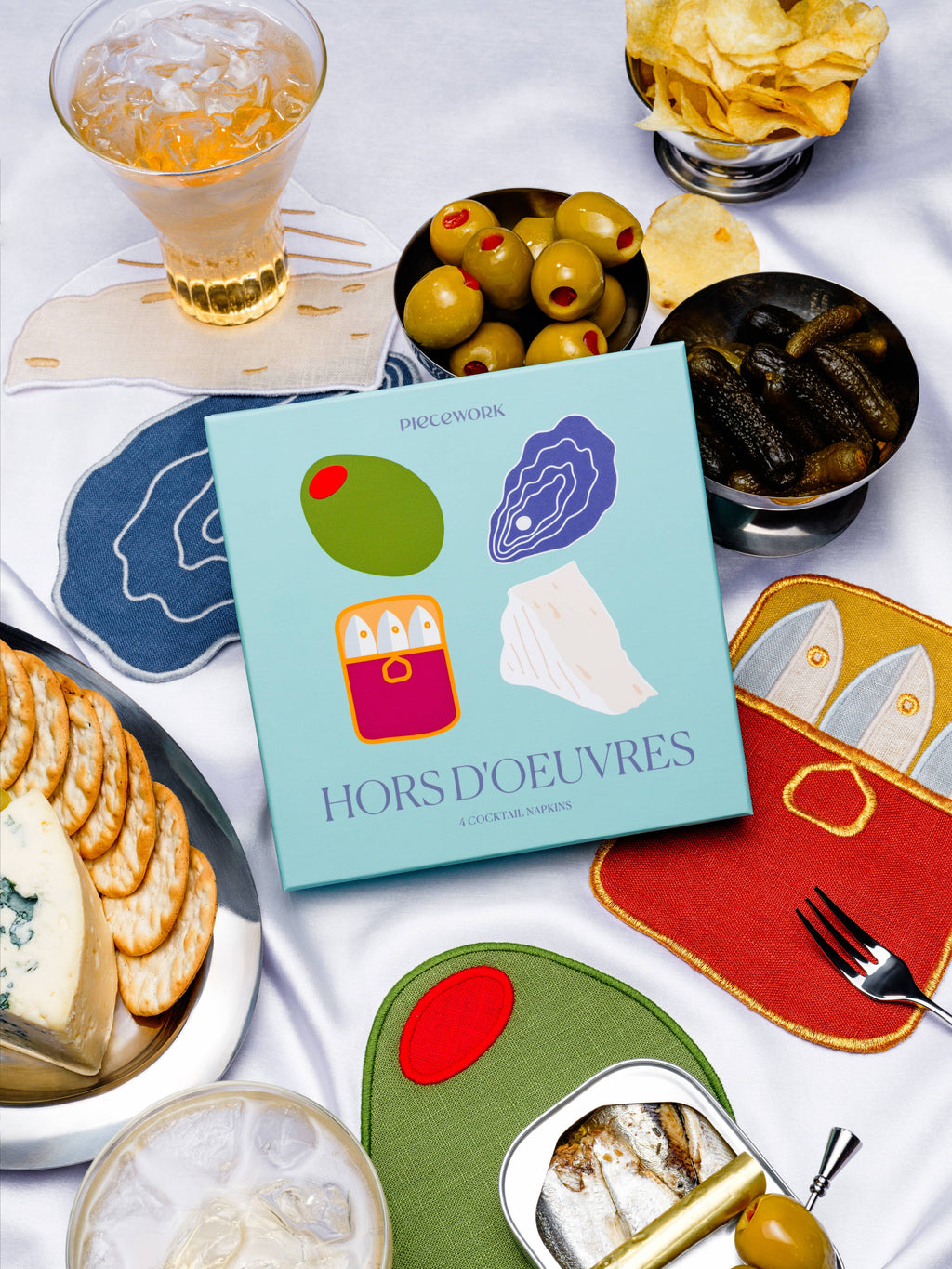 Hors D'Oeuvres Linen Cocktail Napkins - Set Of 4