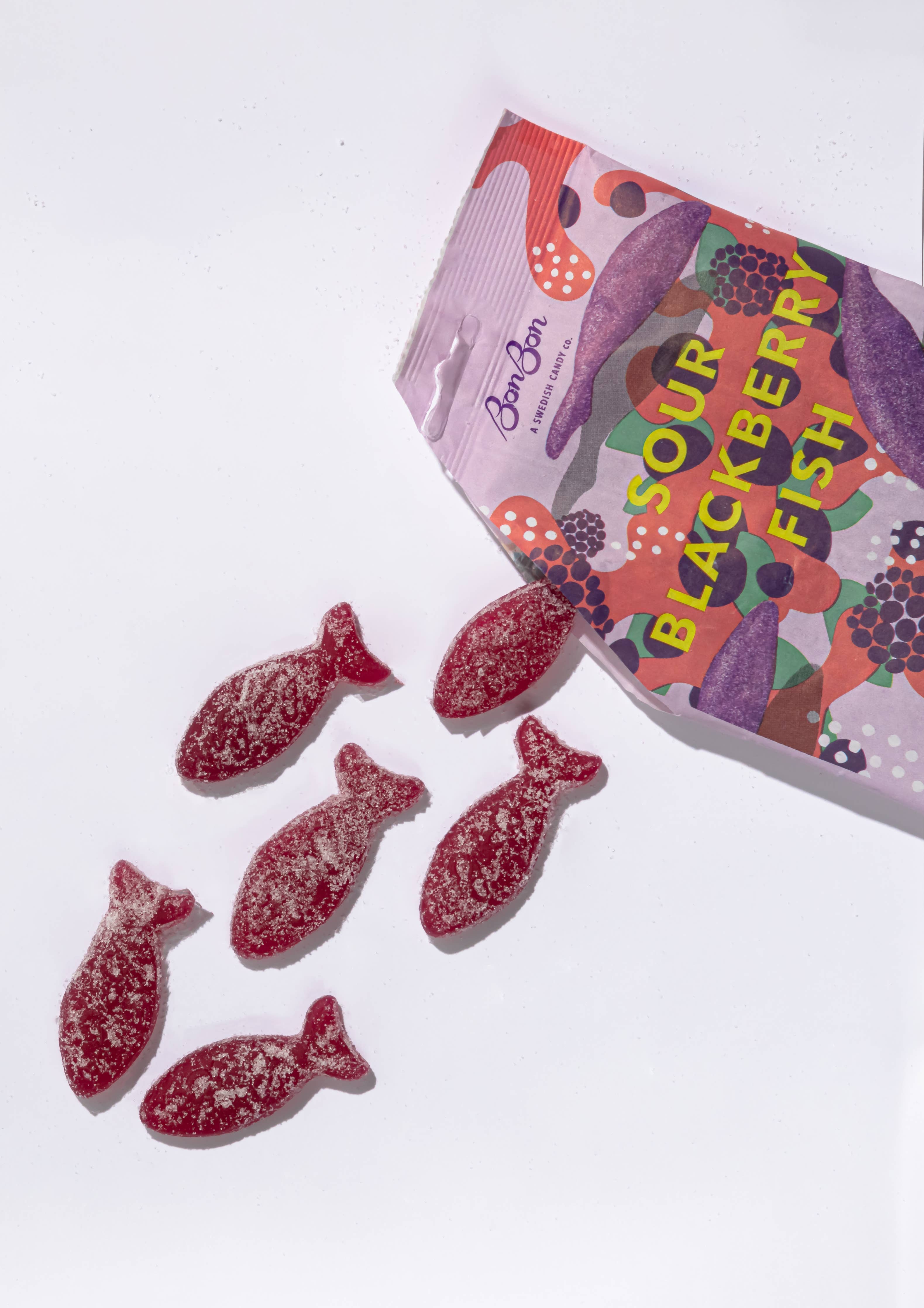BonBon NYC - Sour Blackberry Fish - Swedish Candy 5.2oz (150g)