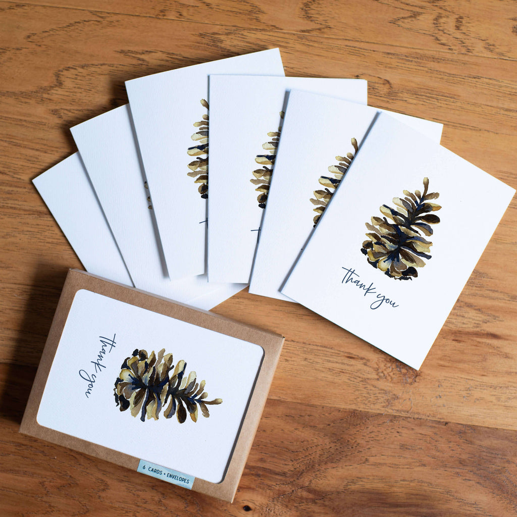 Pinecone Thank You Card