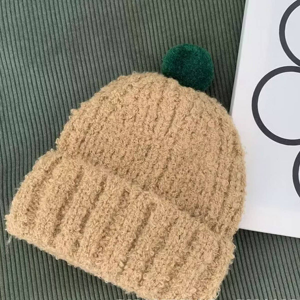BLUE CHILDREN'S COLORFUL BALL SOFT KNITTED HAT_(OS)