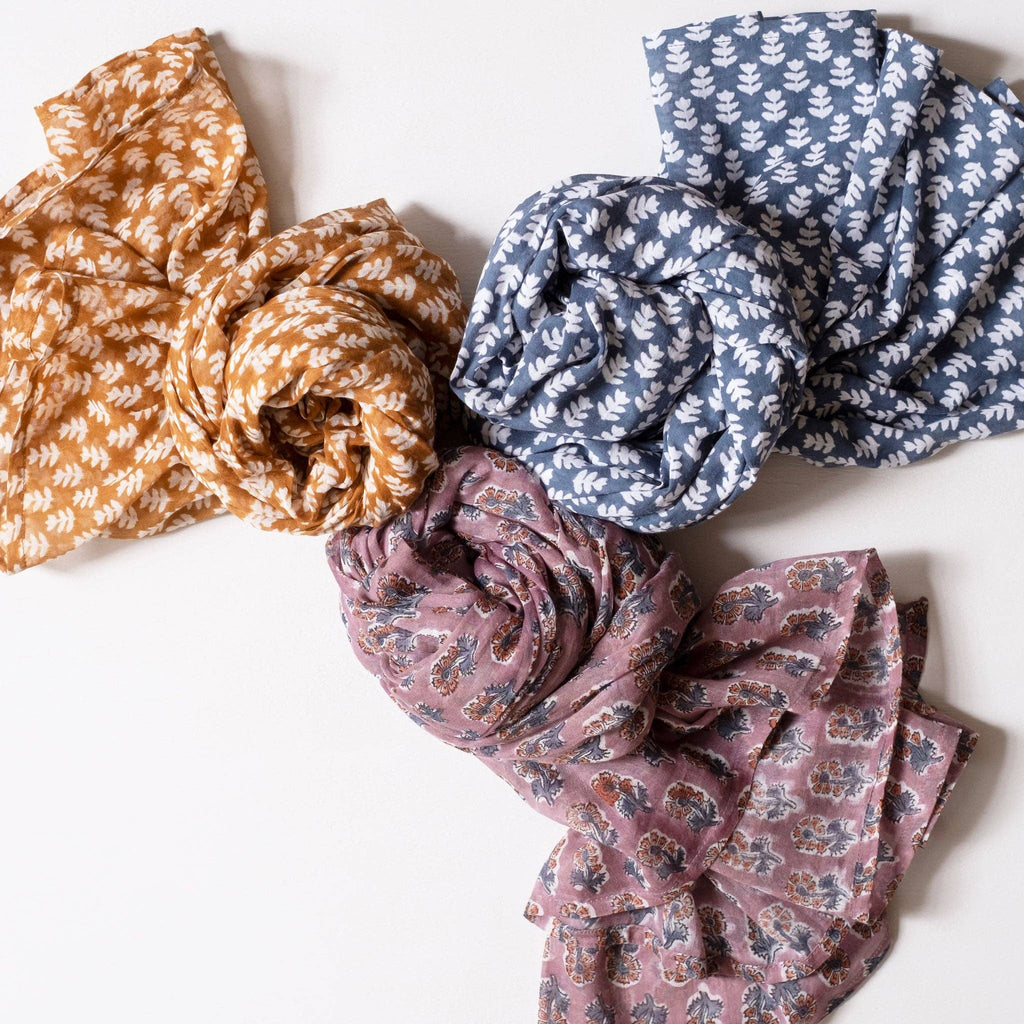 Tula Pumpkin Block Printed Scarf