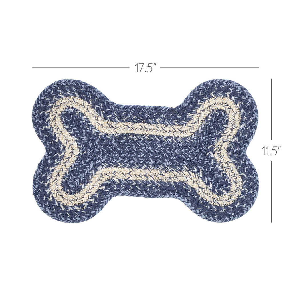 Great Falls Blue Indoor/Outdoor Small Bone Rug 11.5x17.5