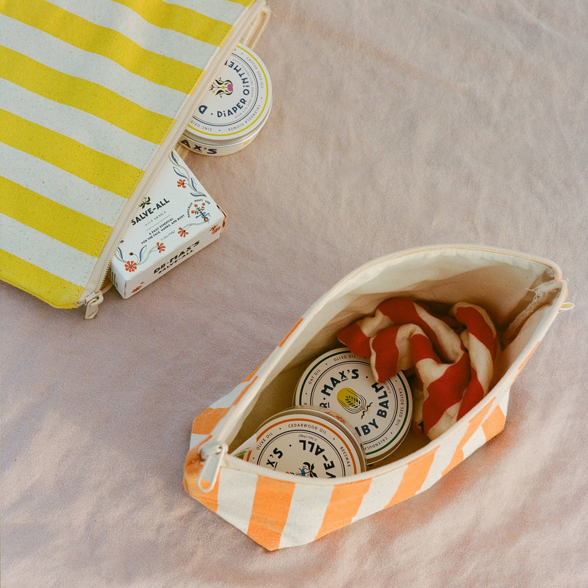 Organic Cotton Zipper Bags - Green