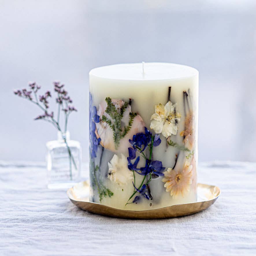 Vanilla Rain - small Round Botanical Candle -
