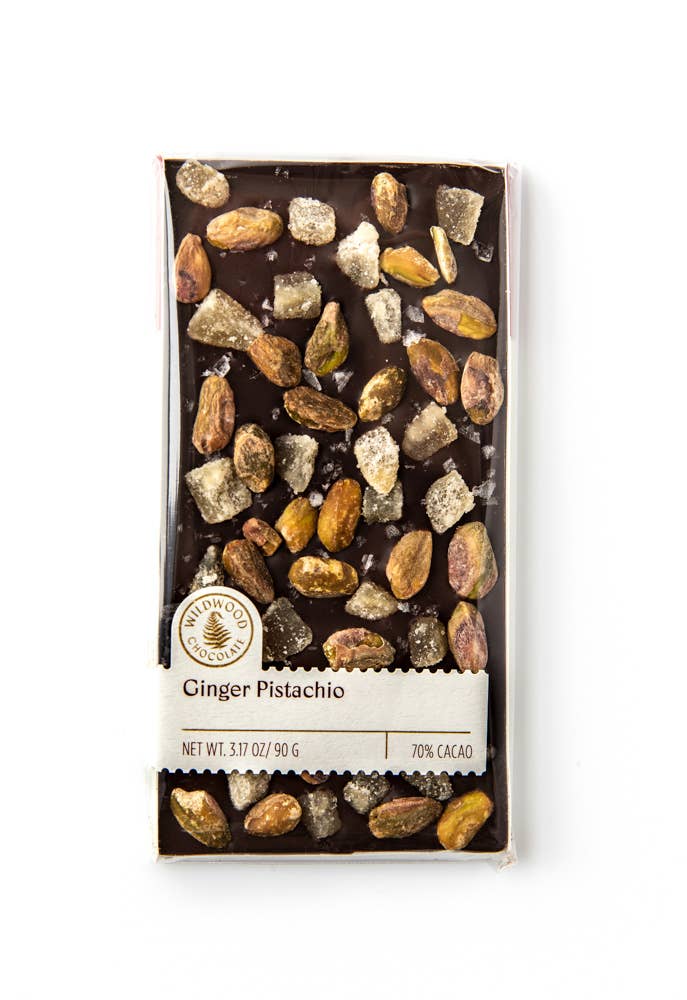 Ginger Pistachio Dark Chocolate Bar