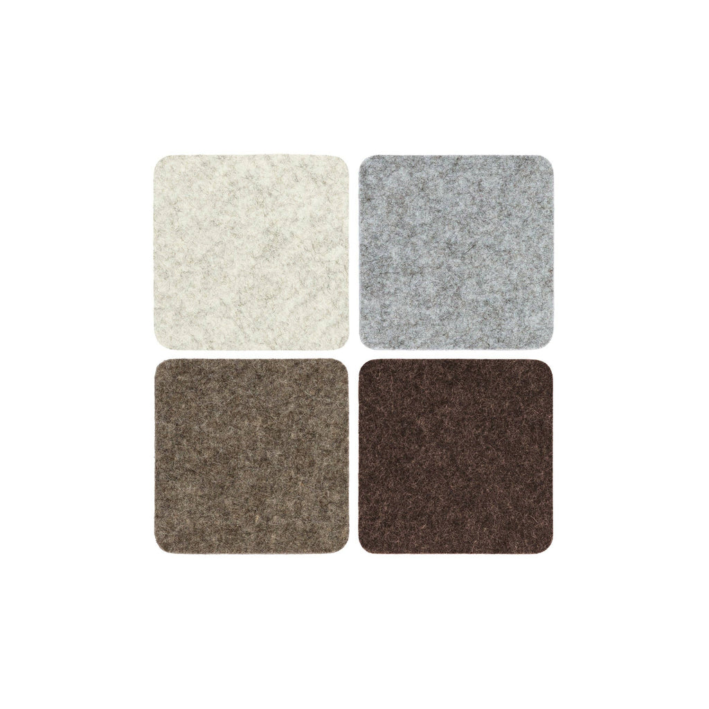 Bierfilzl Merino Wool Square Coasters – Earth | Set of 4