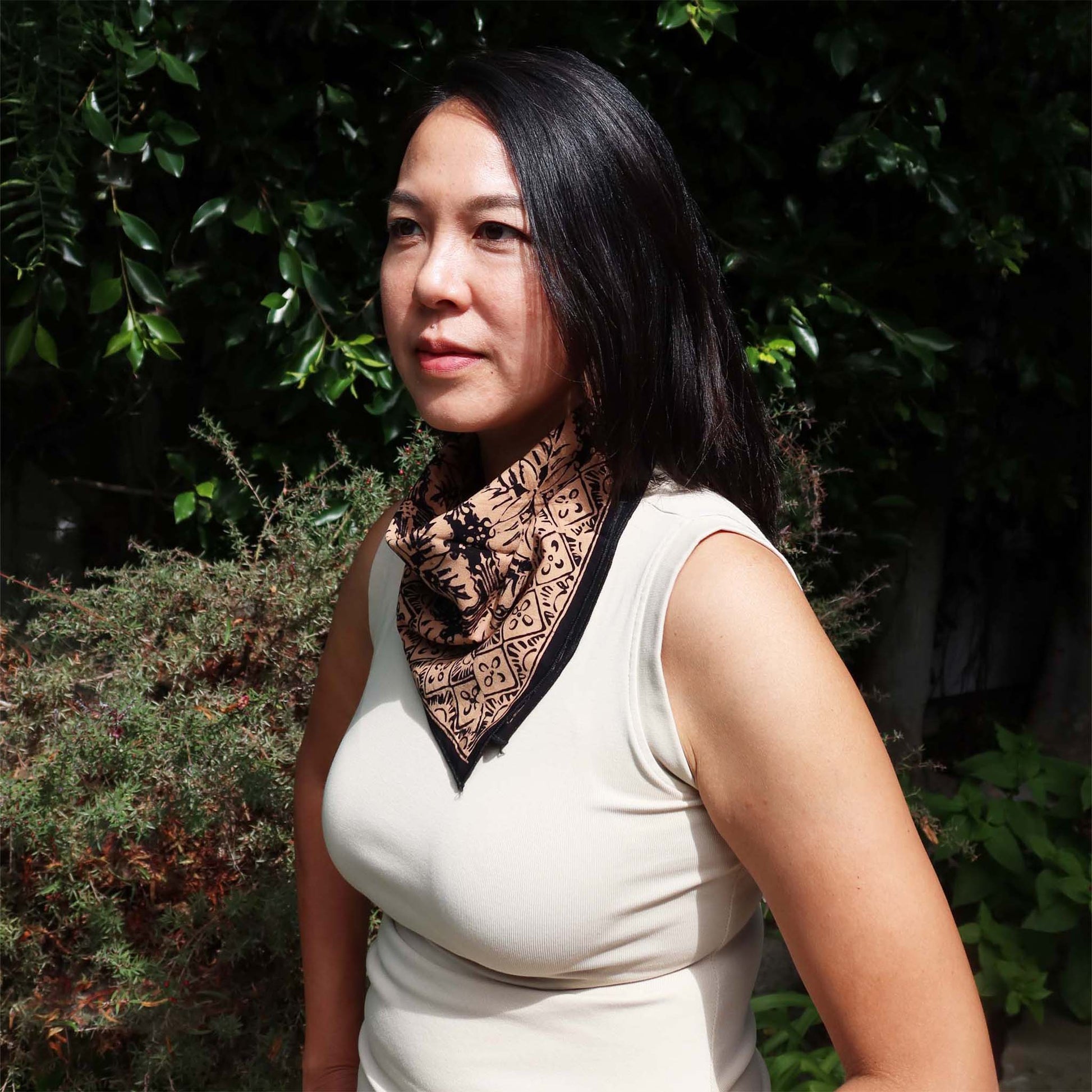 Batik Bandana – Black Brown Mocha | Harvest Pattern