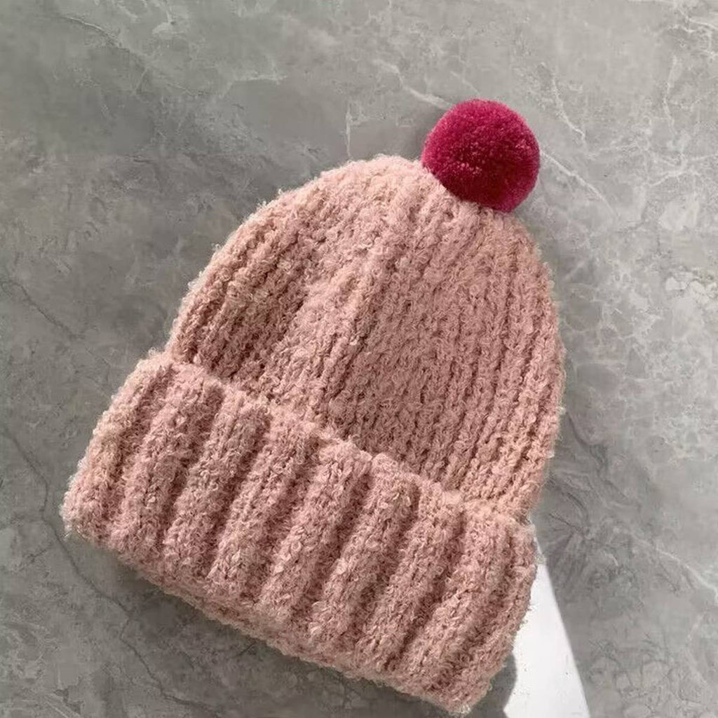 TEALBLUE CHILDREN'S COLORFUL BALL SOFT KNITTED HAT_(OS) 1