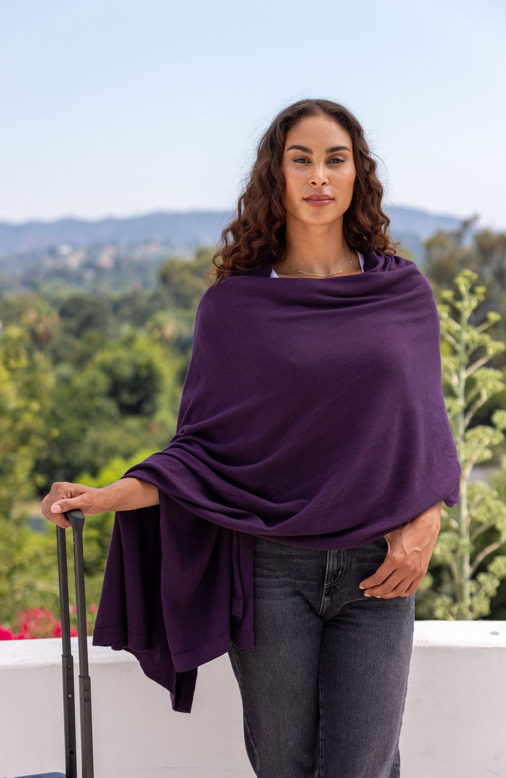 Dreamsoft Organic Cotton Travel Scarf — Blackberry, GOTS Certified