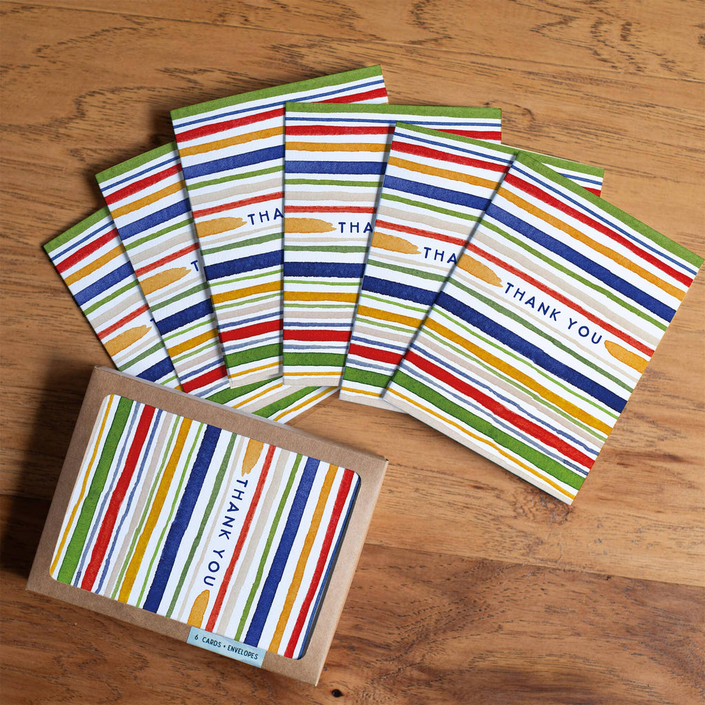 Thank You Card | Watercolor Stripes