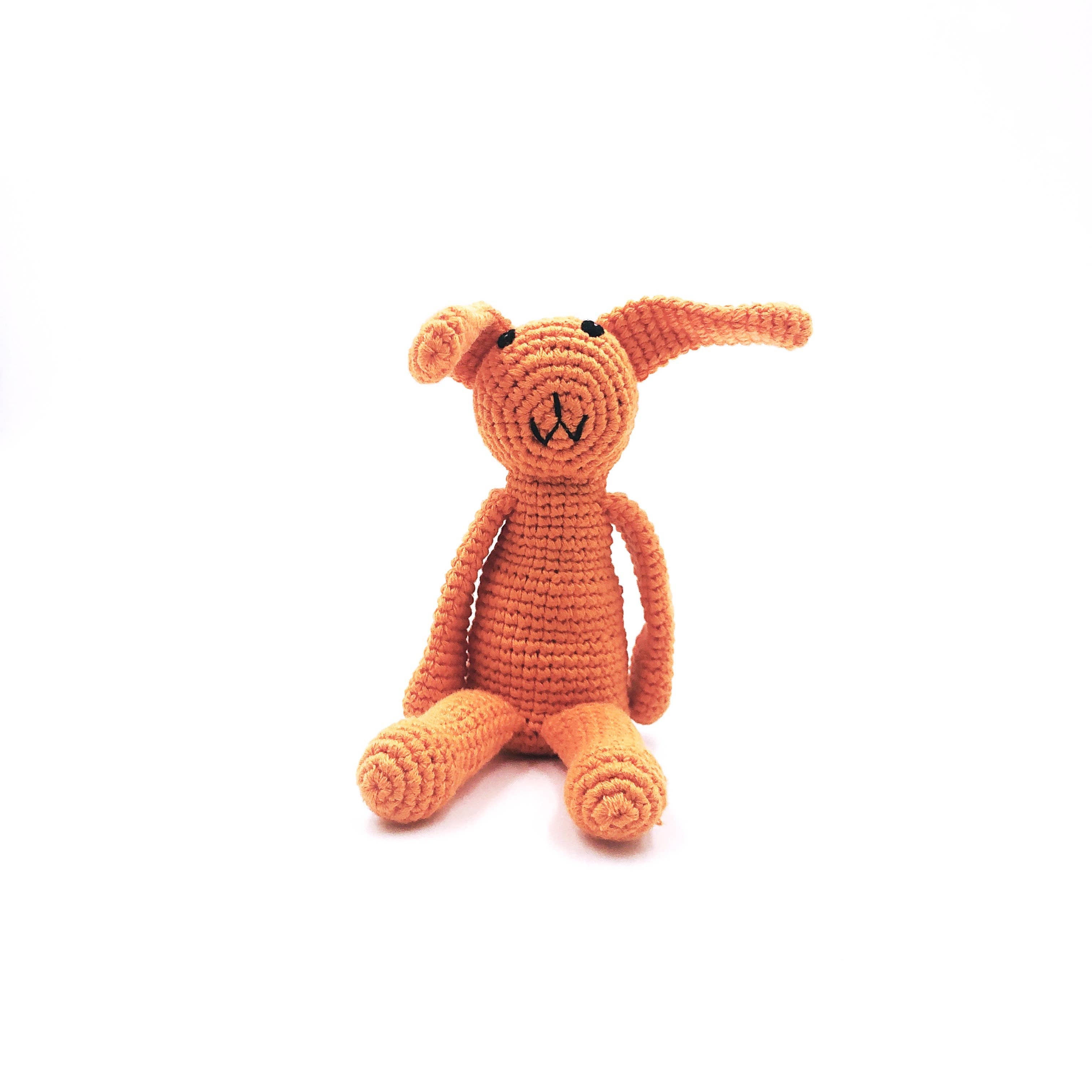 Organic Baby Rattle: Taupe