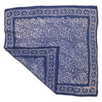 Batik Bandana - Blue White, Geometric, Stone Cotton