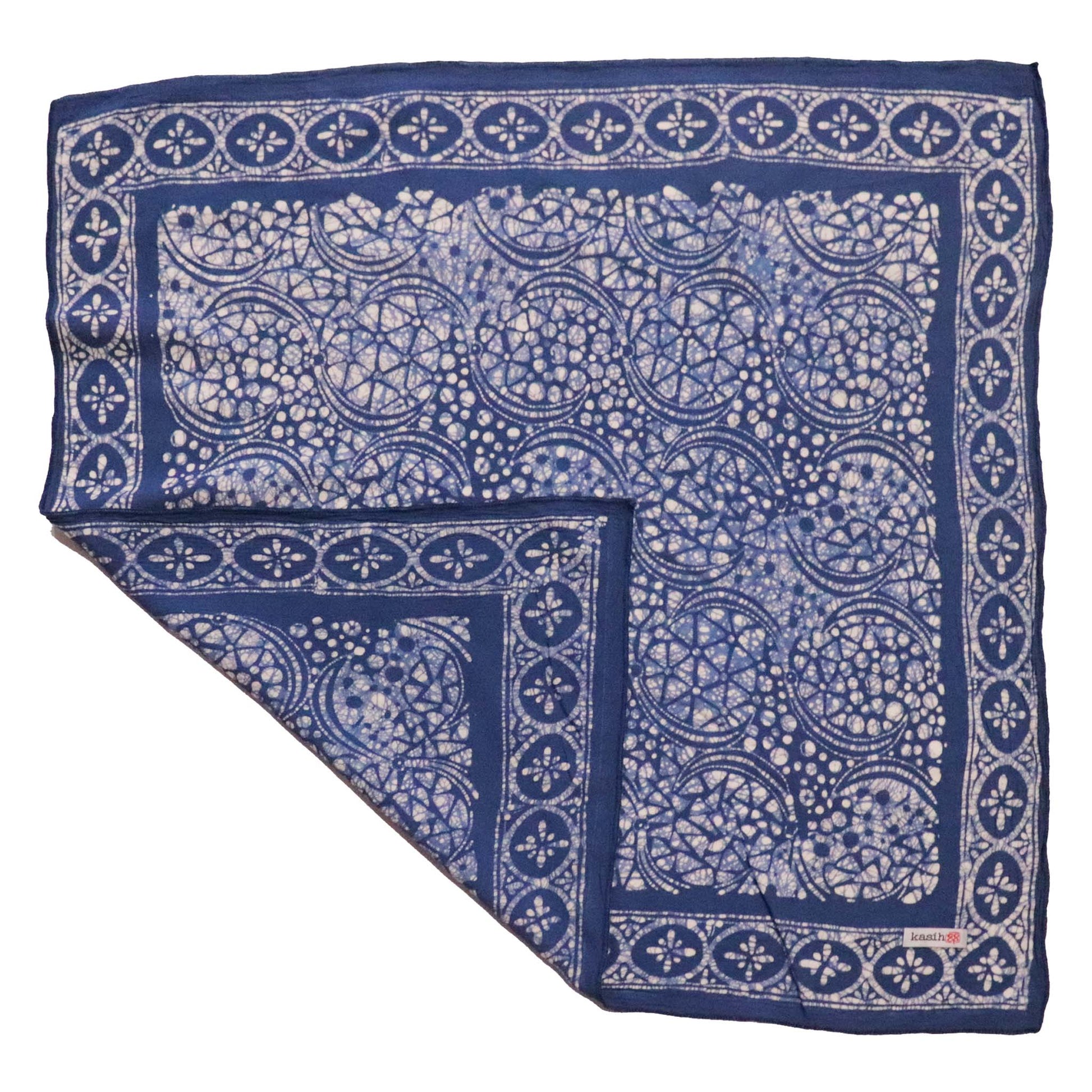 Batik Bandana – Blue White Geometric | Broken Stone