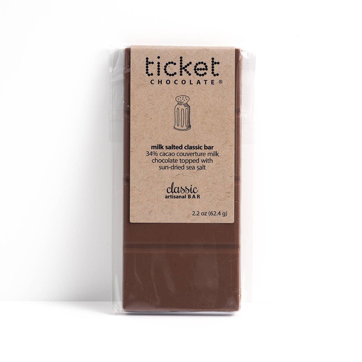Ticket Chocolate - Artisan Classic Chocolate Bars: Milk Salted