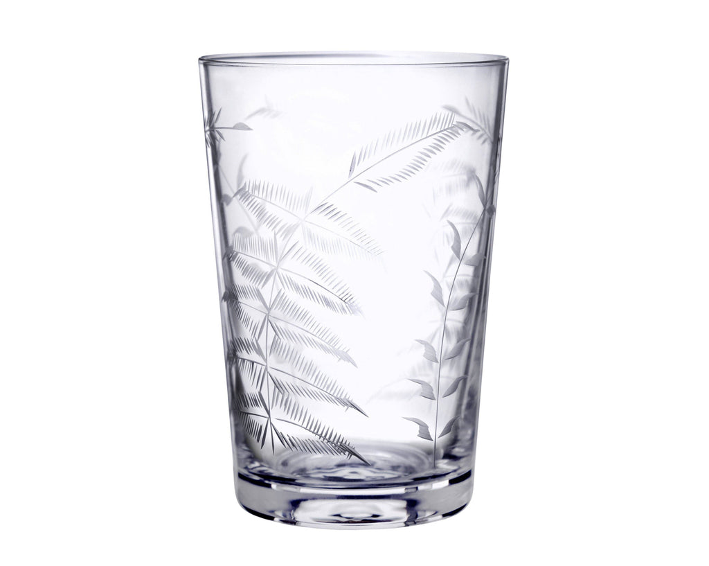 Pair Crystal Tumblers with Fern Design