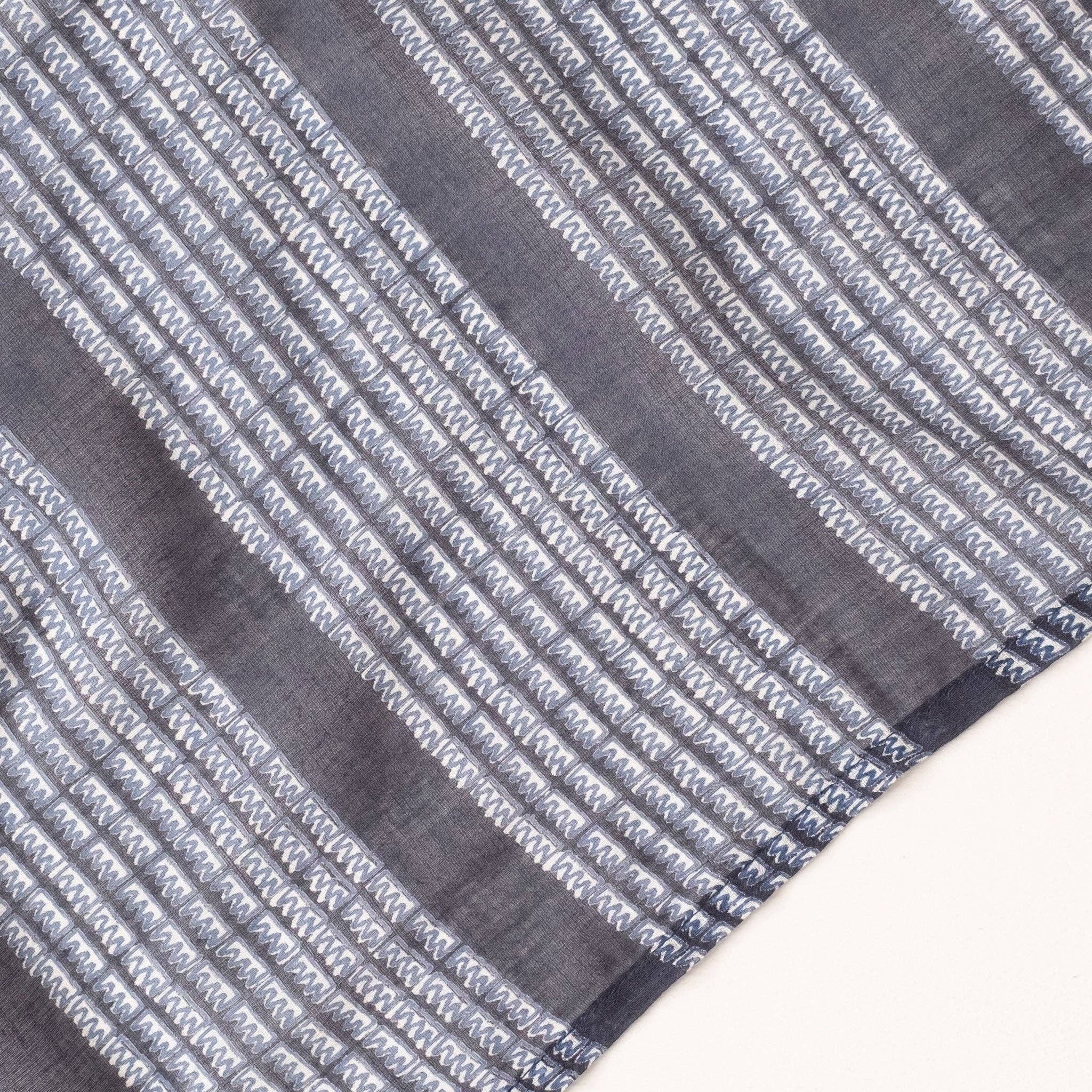 Dolbi Navy Block Printed Scarf