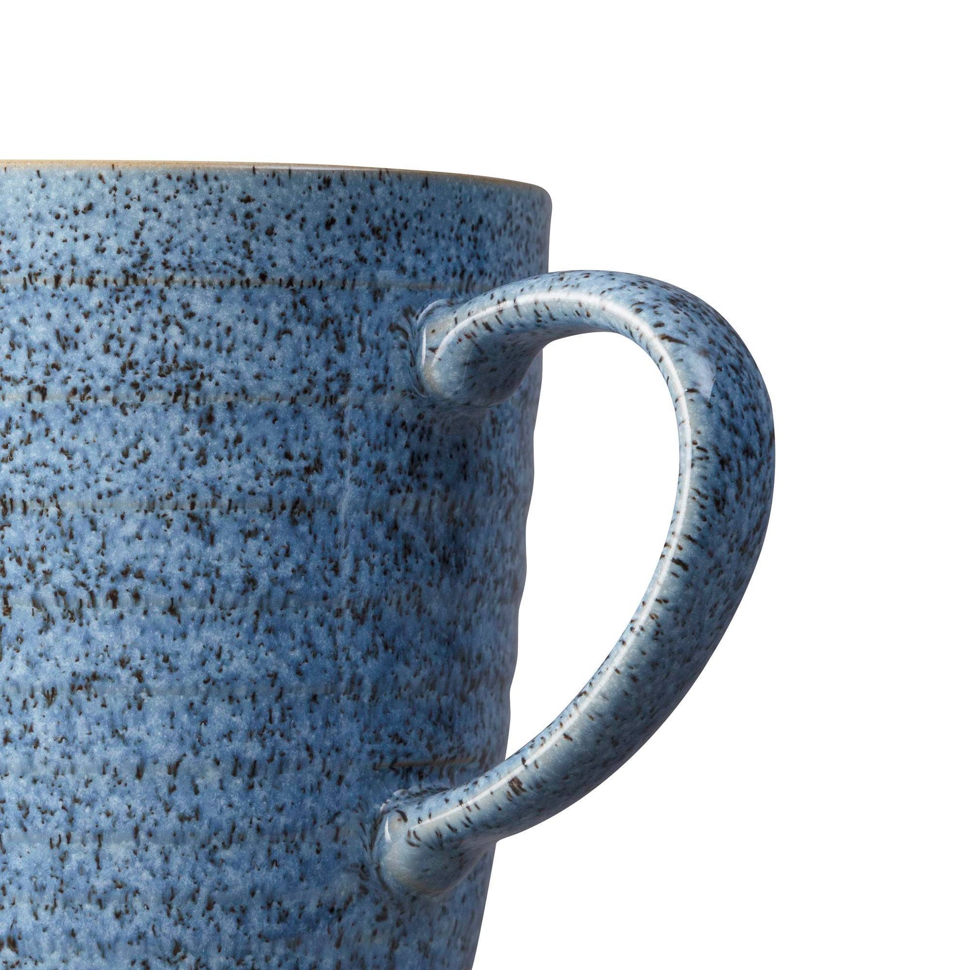 Blue Flint and Chalk Ridged Coffee Mug – Set of 2 | 13.5 oz.