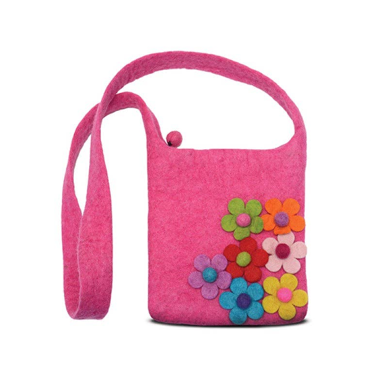 Side Flower Cross Body Kids Bag: Purple
