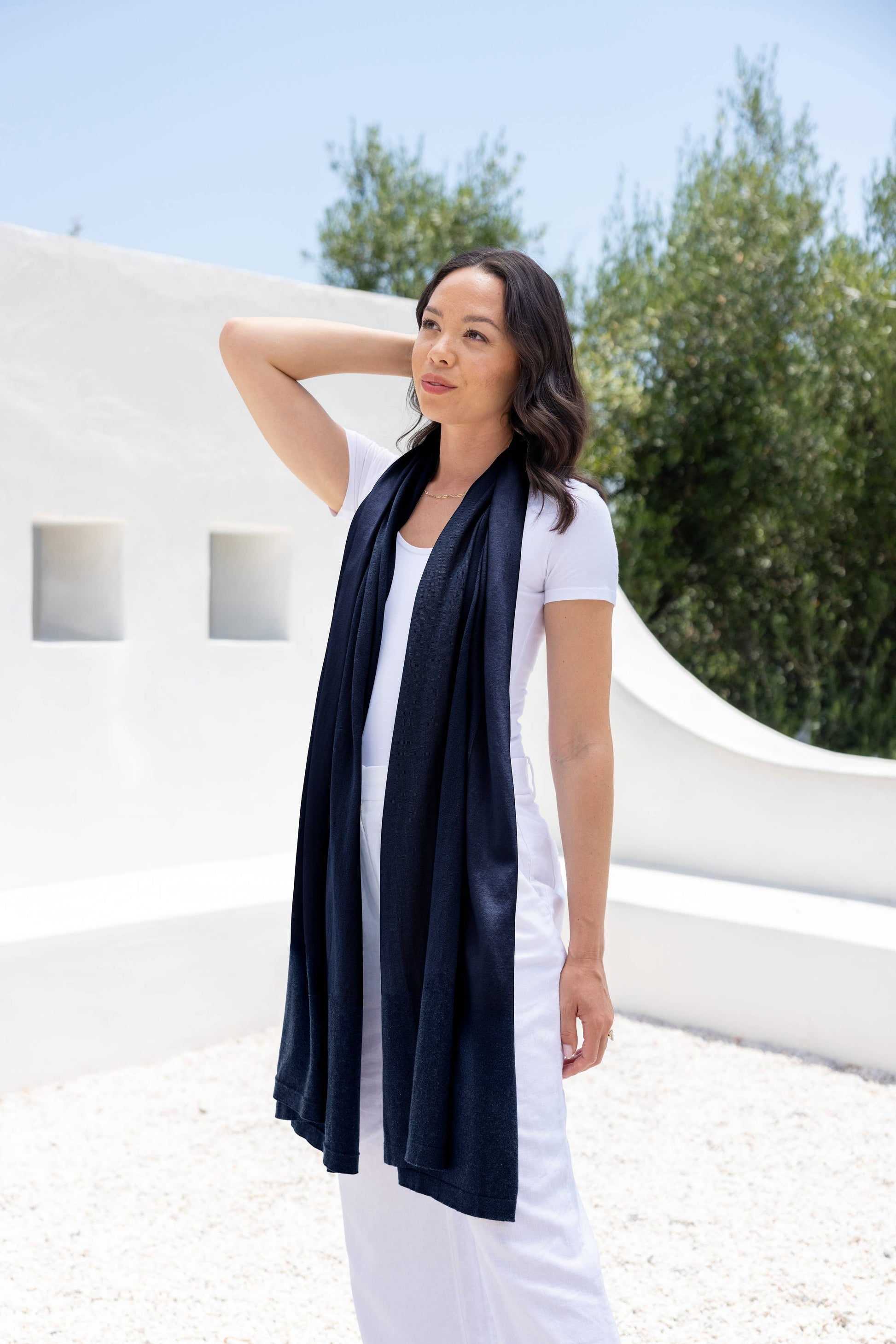 Dreamsoft Organic Cotton Travel Scarf — Oxford Blue