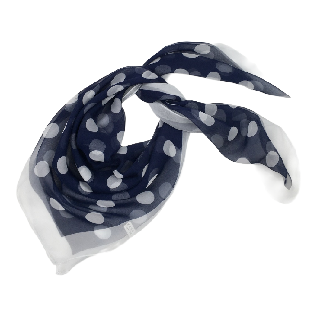Vintage Polka Dot Soft Square Scarf: Navy blue