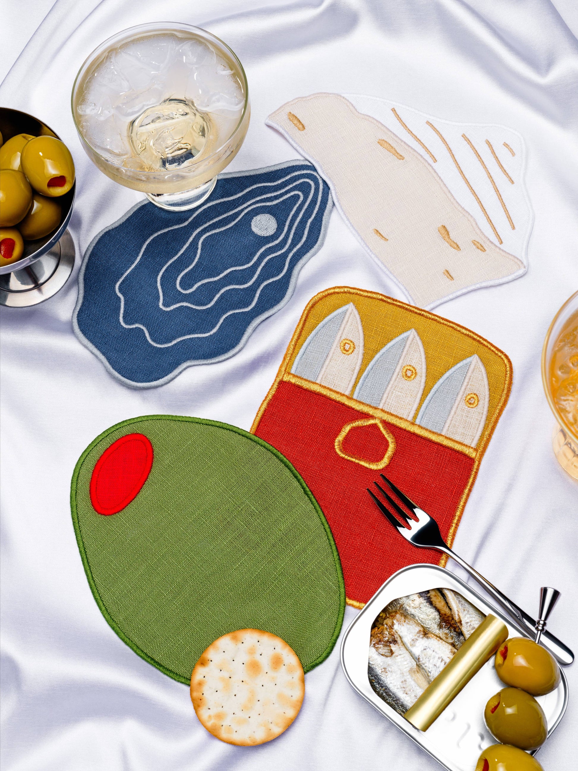 Hors D'Oeuvres Linen Cocktail Napkins - Set Of 4