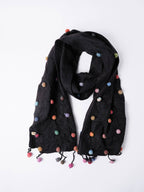 Sugar dot Wool/Silk Scarf. SF312 : White
