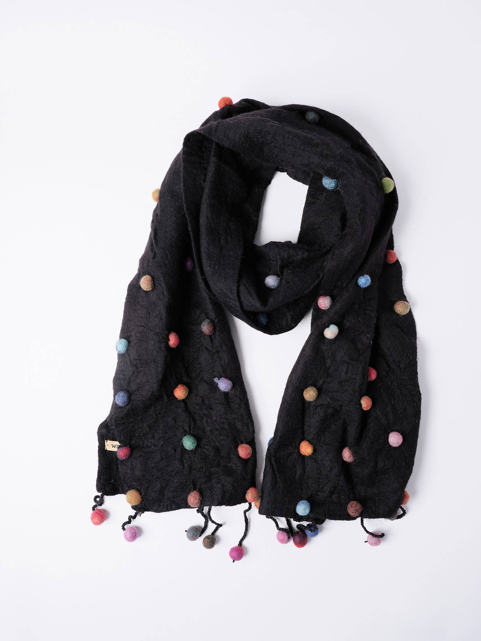 Sugar dot Wool/Silk Scarf. SF312 : White