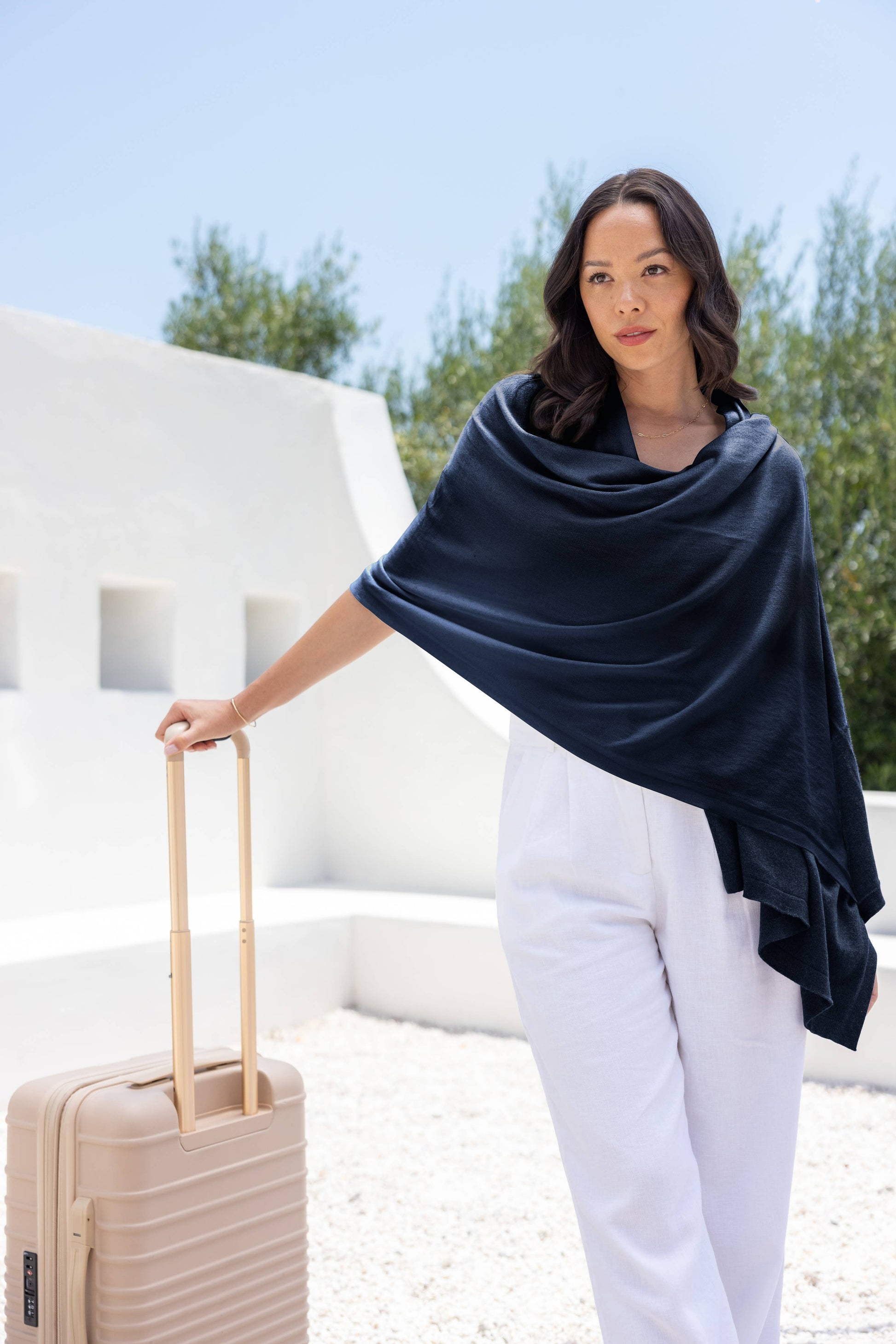 Dreamsoft Organic Cotton Travel Scarf — Oxford Blue