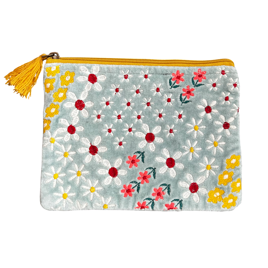 3 Size Daisy Bouquet Embroidered Coin Purse for Women