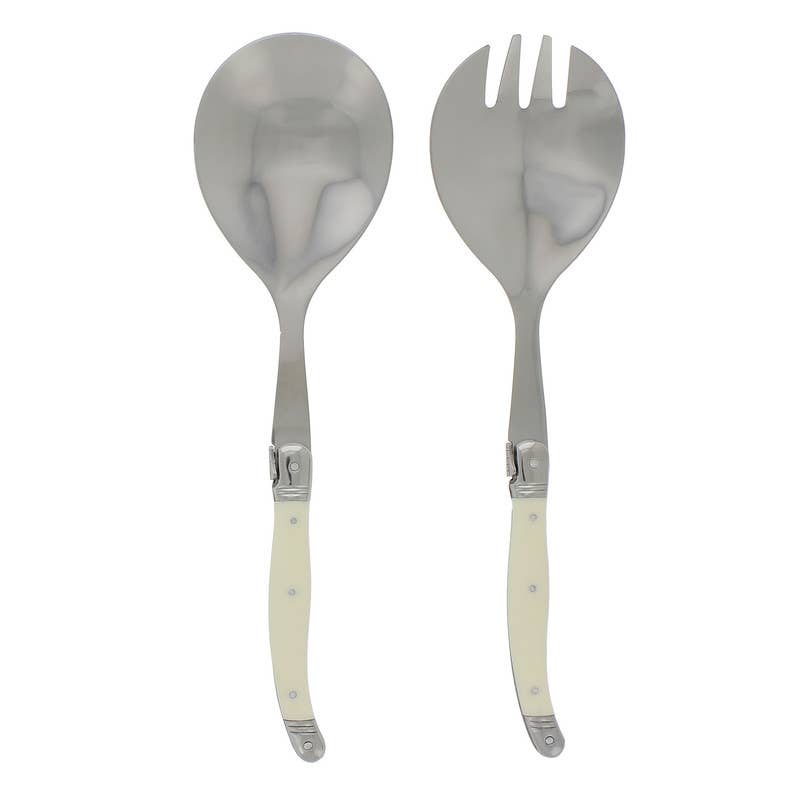 Laguiole Connoisseur Salad Servers – Faux Ivory