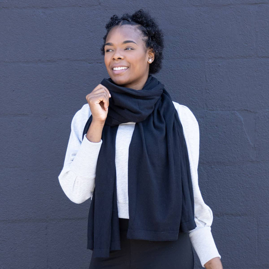 Dreamsoft Organic Cotton Travel Scarf — Black