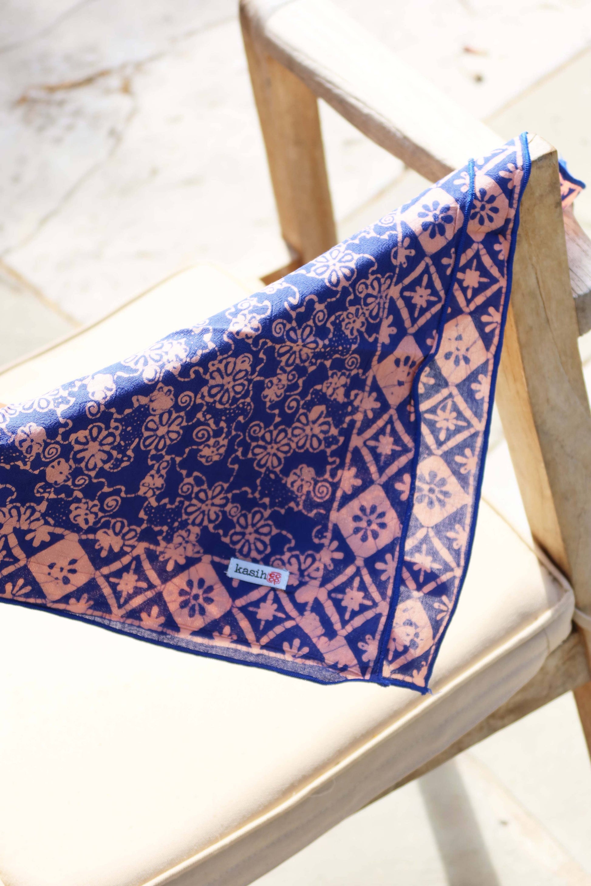 Batik Bandana – Pink Blue | Mangosteen Pattern