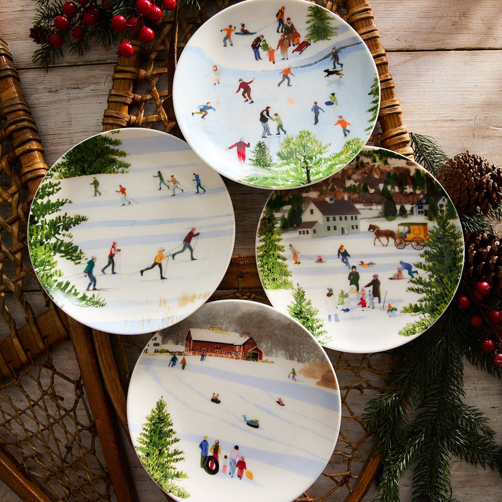 Caskata - Caskata X Felix Doolittle Winter Wonderland Plates, Set of 4