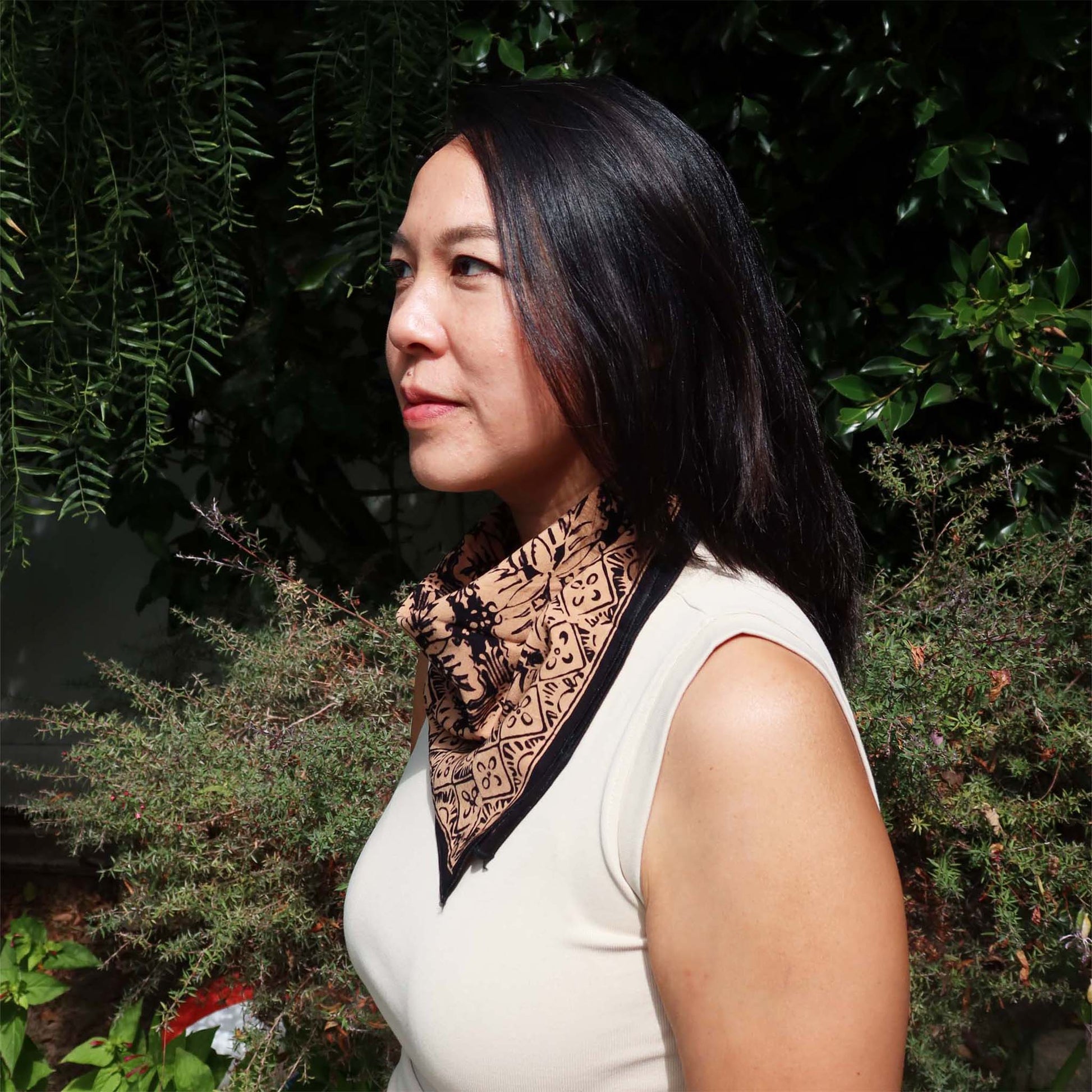 Batik Bandana – Black Brown Mocha | Harvest Pattern