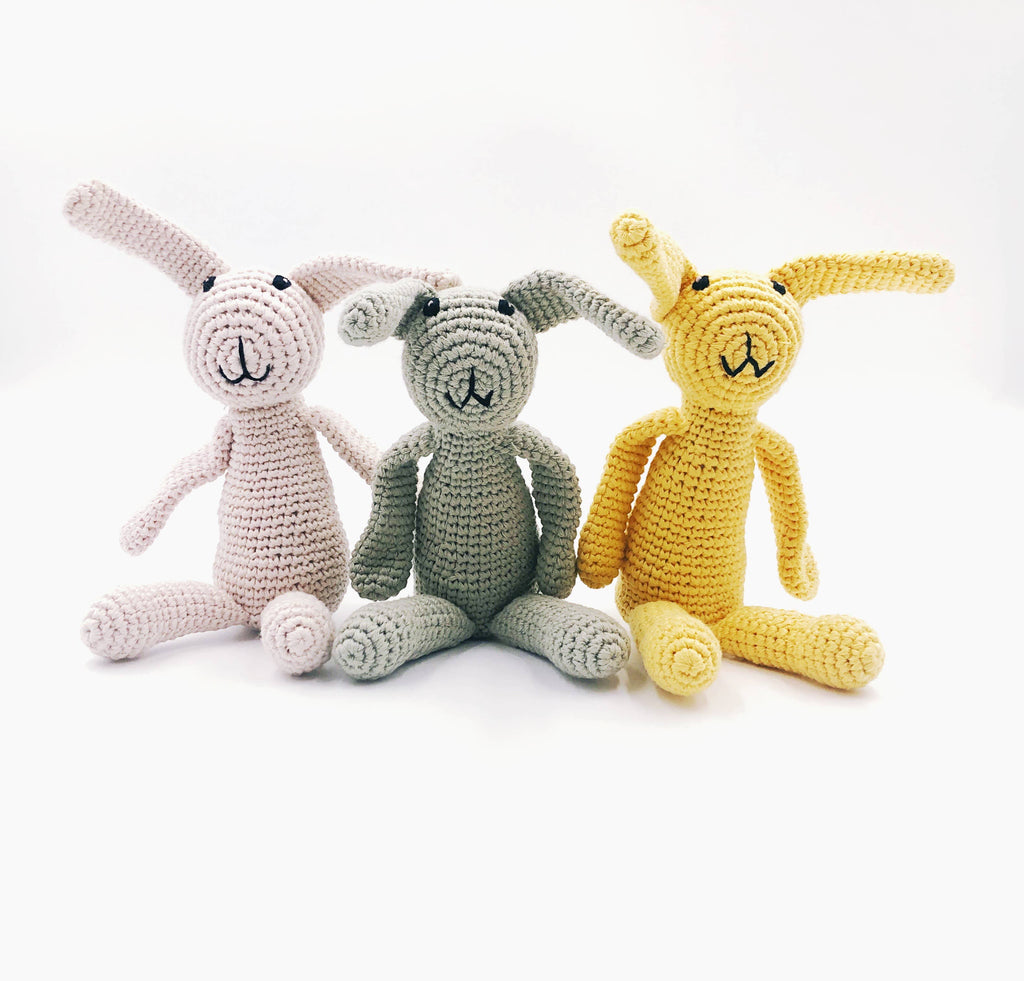 Organic Baby Rattle: Taupe