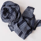 Dolbi Navy Block Printed Scarf