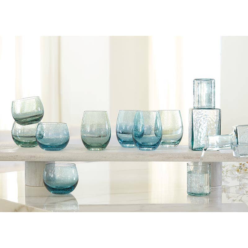 Seeded Wine Glass — Green