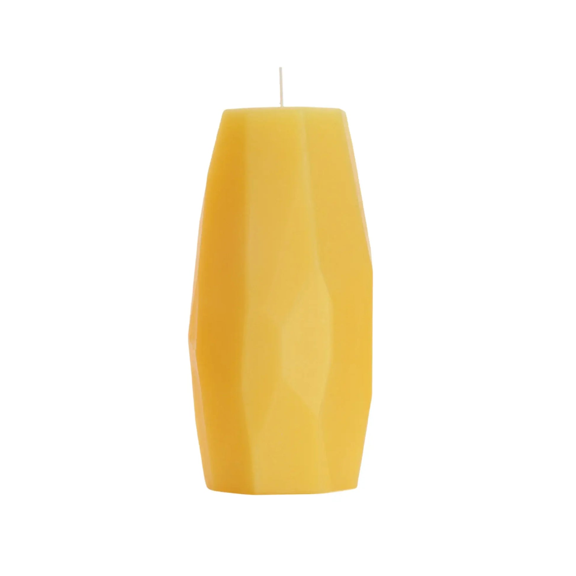 Beeswax Faceted Pillar Candle – Medium | 2.5" x 5.25" | 65 Hours