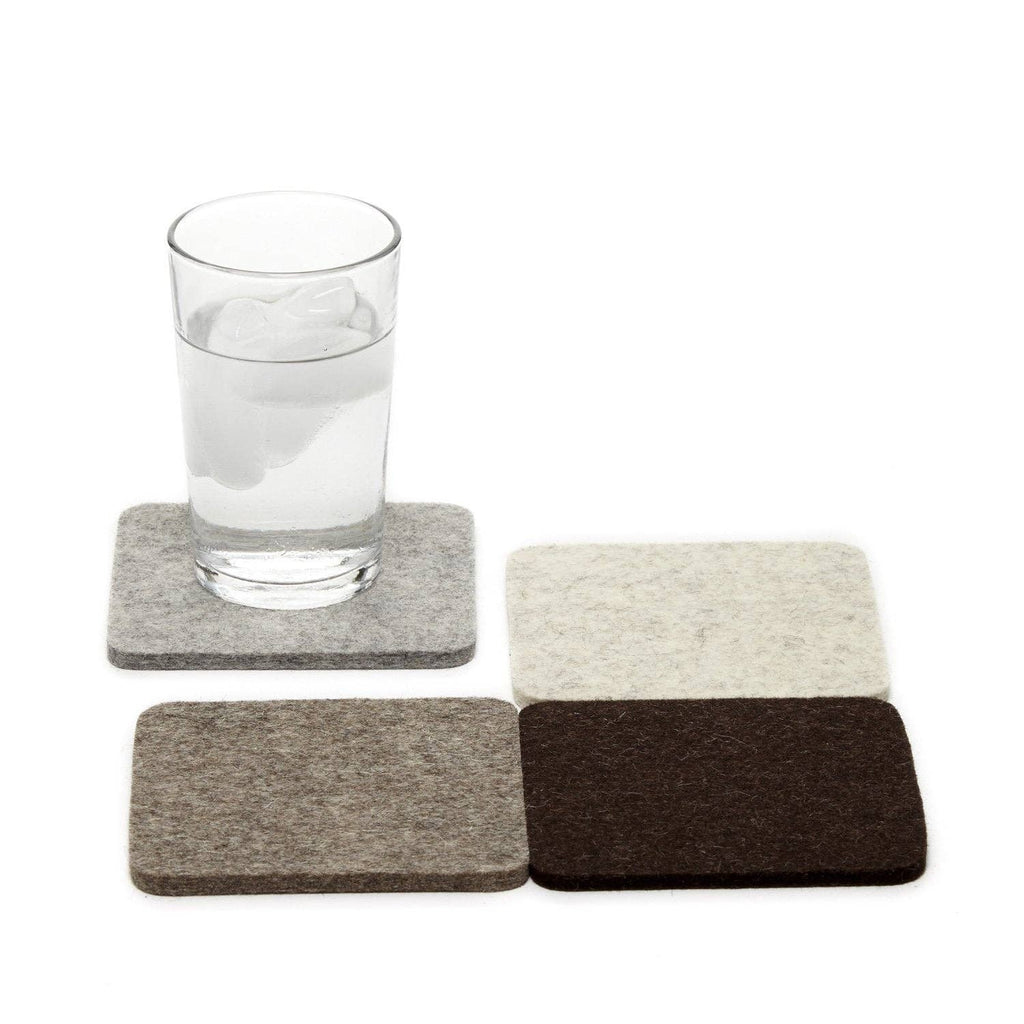 Bierfilzl Merino Wool Square Coasters – Earth | Set of 4