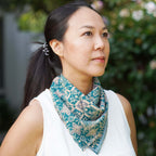 Batik Bandana - Blue Gray Teal Aqua