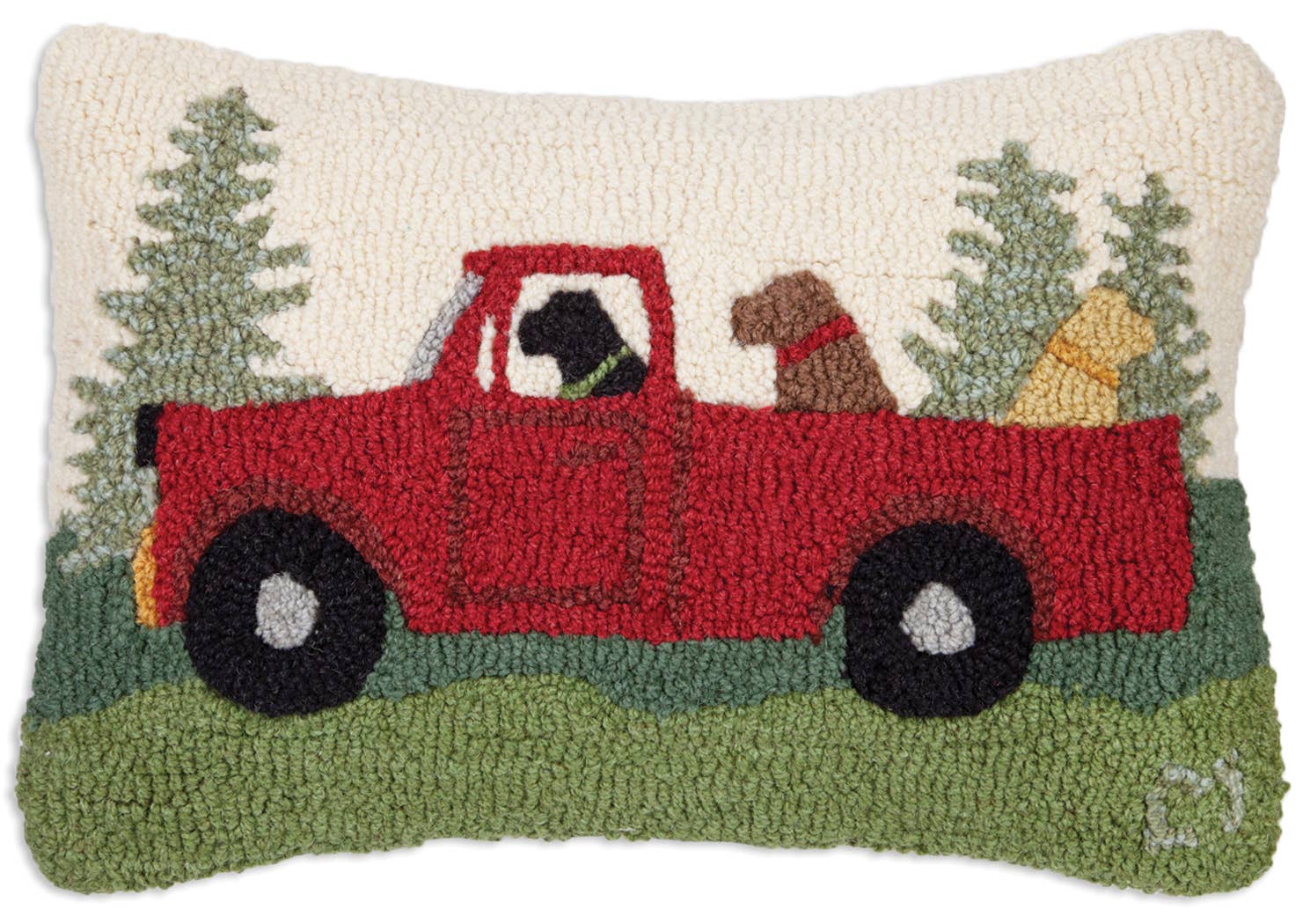 Caravan of Dogs – Hand Hooked Wool Throw Pillow | 14" x 20"
