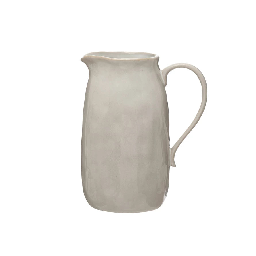 96 oz. Reactive Glaze Stoneware Pitcher – White