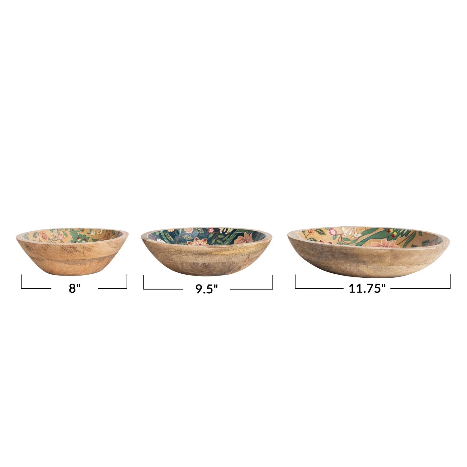 Decorative Enameled Mango Wood Bowl