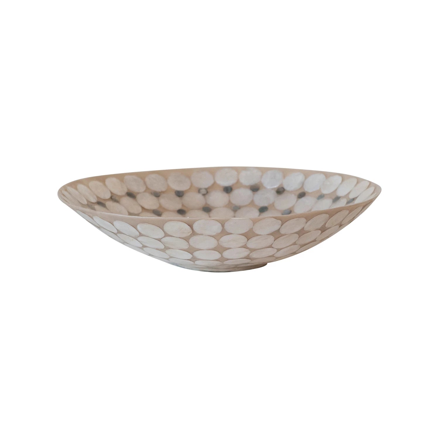 Resin & Capiz White & Natural Bowl